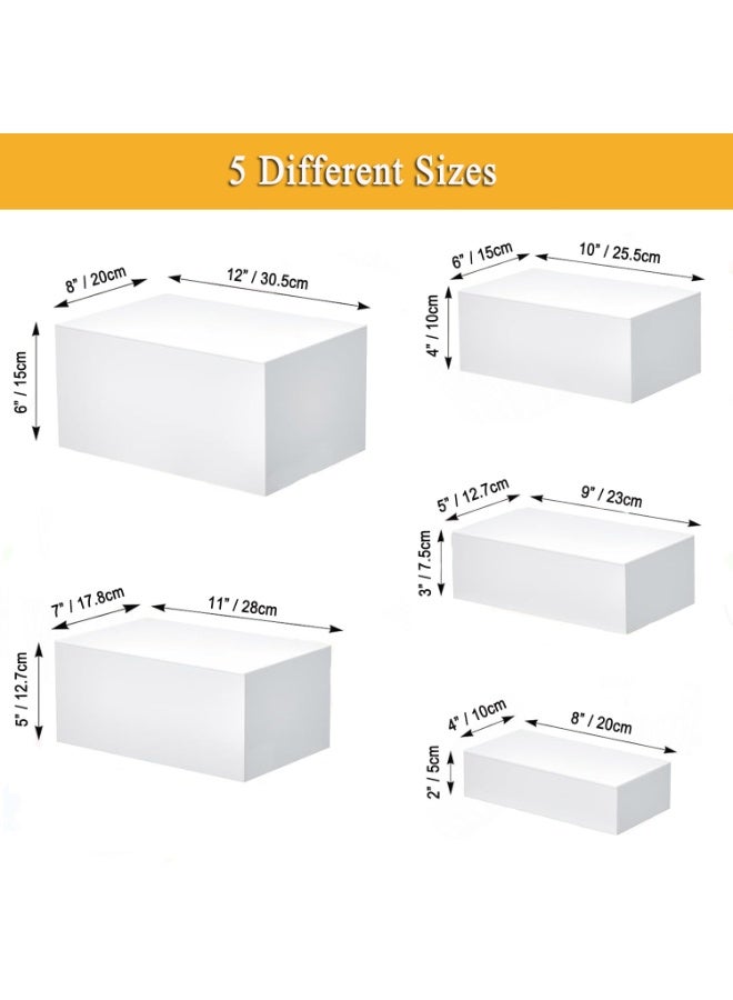 Acrylic Food Display Risers, Set of 5 Rectangular Display Stand Shelf Buffet Risers for Catering Dessert Buffet Table, Parties, Weddings, Collectibles Shoes Display - Image 2