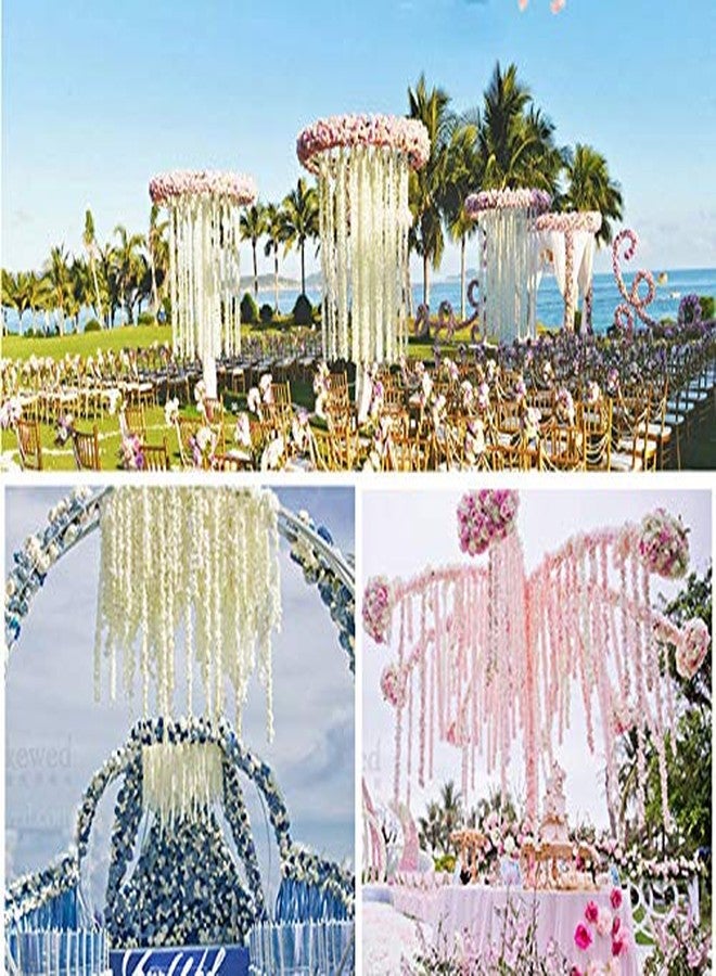 LUSHIDI 32.8Ft Artificial Silk Wisteria Vine Hanging Flowers Garland Home Outdoor Wedding Arch Garden Wall Decor,Pack of 10 (Off White) - Image 5