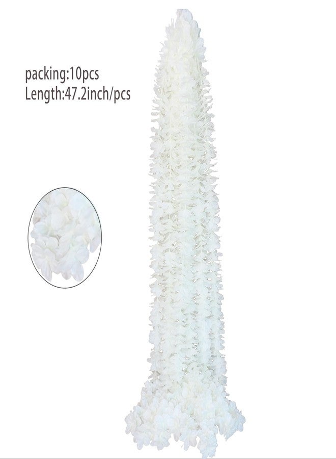 LUSHIDI 32.8Ft Artificial Silk Wisteria Vine Hanging Flowers Garland Home Outdoor Wedding Arch Garden Wall Decor,Pack of 10 (Off White) - Image 4