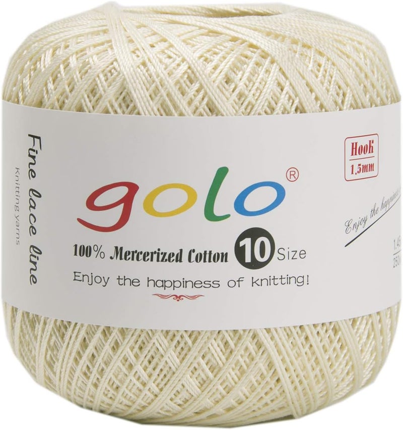 Golo Crochet Thread Size 10 White Yarn 804 - Image 1
