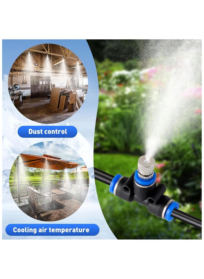 NANAO Misting Cooling System, 66FT (20M) Misting Line + 20 Brass Mist Nozzles + 19 Tees Connector + a Brass Adapter (3/4"),Outdoor Mister for Patio Waterpark Garden Trampoline Greenhouse - Image 5