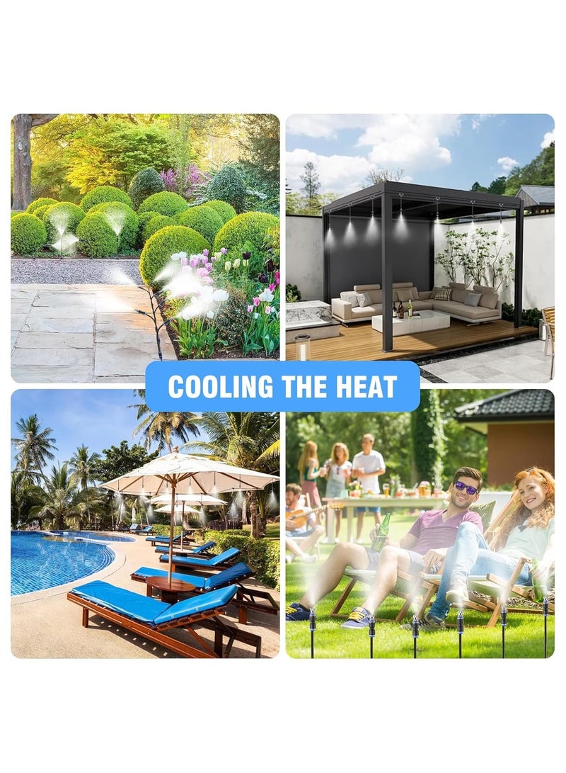 NANAO Misting Cooling System, 66FT (20M) Misting Line + 20 Brass Mist Nozzles + 19 Tees Connector + a Brass Adapter (3/4"),Outdoor Mister for Patio Waterpark Garden Trampoline Greenhouse - Image 4