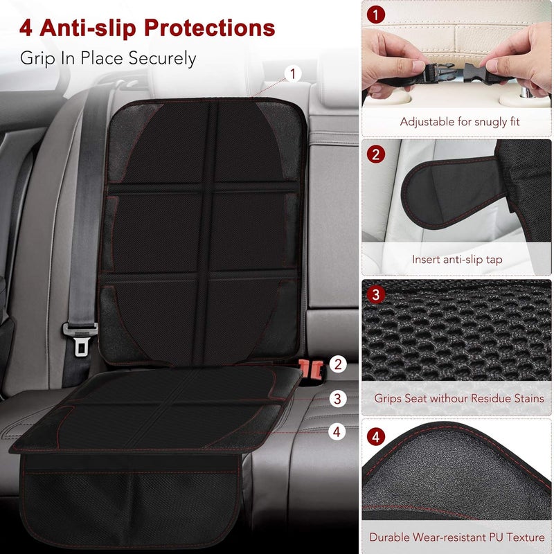 Beicarin Car Seat Protector Cushion Mat, 2 Pack with Organizer Pocket, Waterproof and Non-Slip for SUV, Sedan, Truck - Image 2