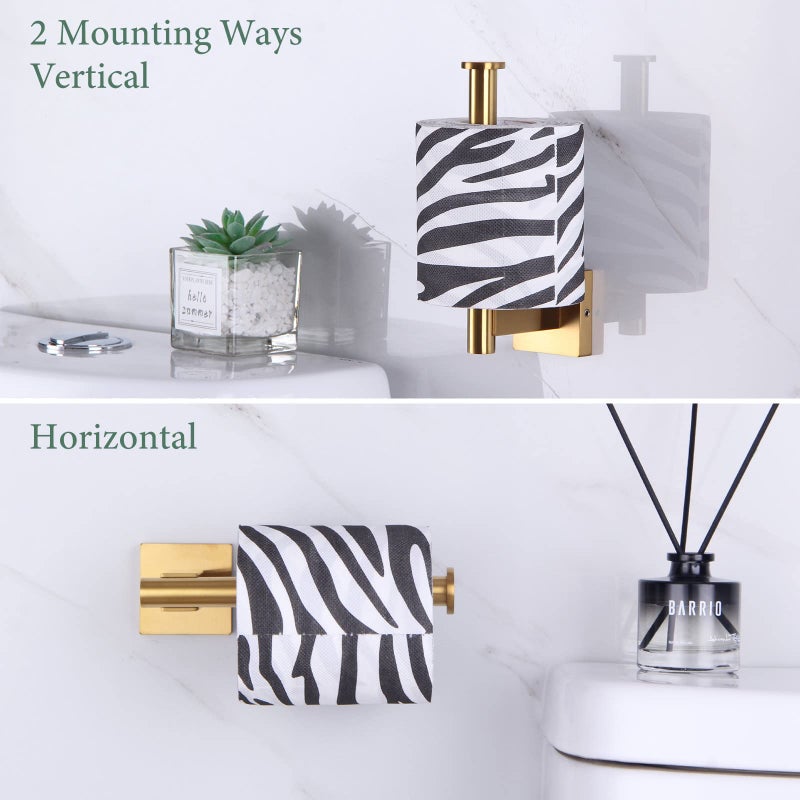 Suyar Brushed Gold Toilet Paper Holder  SUS 304 Stainless Steel Bathroom Toilet Paper Roll Holder Wall Mount - Image 4