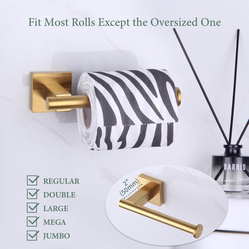 Suyar Brushed Gold Toilet Paper Holder  SUS 304 Stainless Steel Bathroom Toilet Paper Roll Holder Wall Mount - Image 3