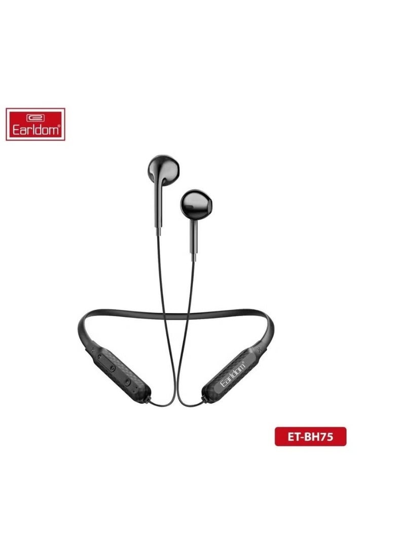 Earldom ET BH75 Wireless Neckband Earphones – Deep Bass Bluetooth In-Ear Headphones with HD Mic & Long Battery Life - Image 1