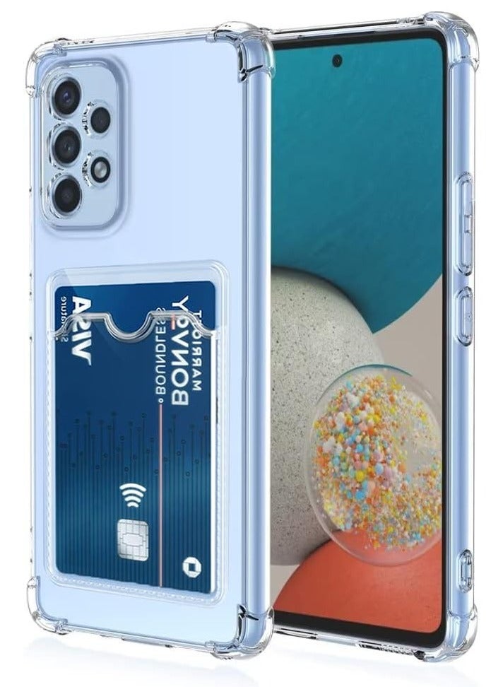 ten.tech TenTech Transparent cover with shockproof corners with card holder - card holder - heat-resistant polyurethane card holder for Samsung Galaxy A53 - transparent  - Image 1