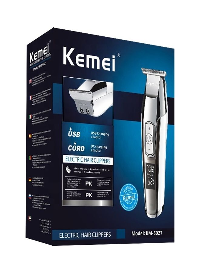 Kemei Rechargeable Hair Clipper Shaver Silver/White - Image 5