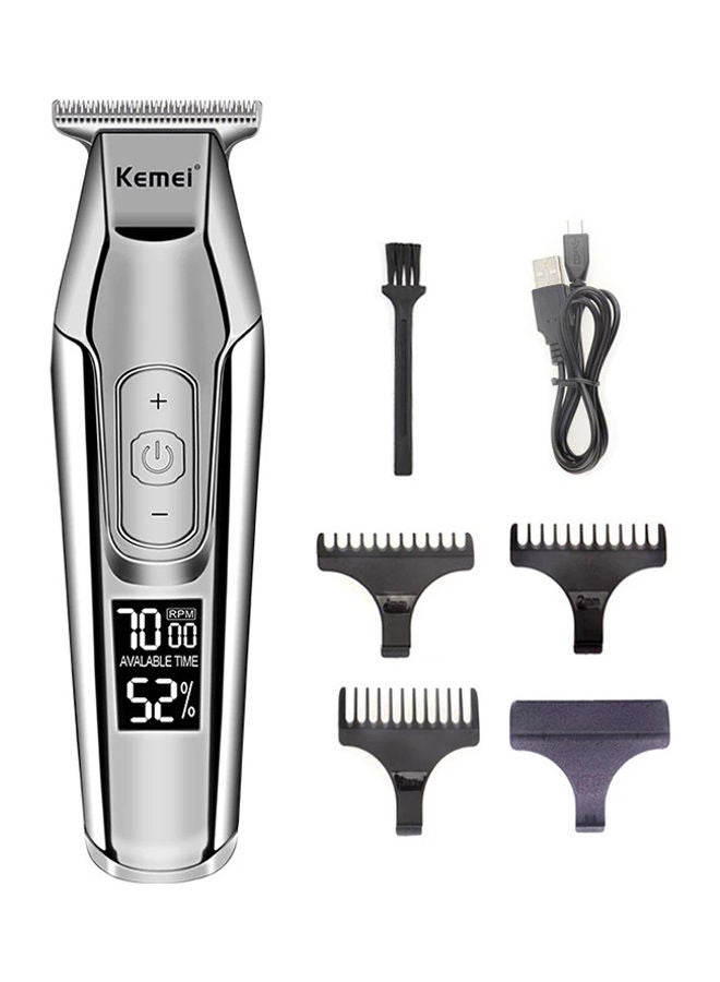 Kemei Rechargeable Hair Clipper Shaver Silver/White - Image 1