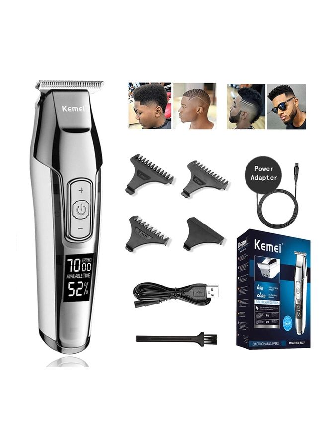 Kemei Rechargeable Hair Clipper Shaver Silver/White - Image 3