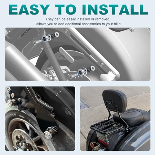 MoKitDora Hold Fast Sissy Bar Docking Hardware Kit for Harley 2018-later Softail Fat Boy FLFB, FLFBS, FXBR FXBRS FLDE, FLHC, FLHCS, Slim FLSL, FXBB, FXFBS, FLSB, FXLR, FXLRS and FXST Models, Chrome - Image 4
