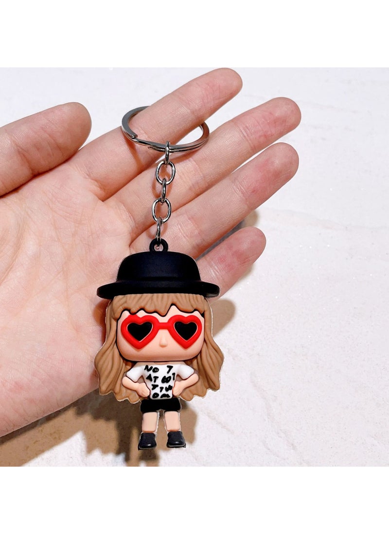 Taylor Swift American Pop Singing Star Taylor Swift Cartoon Keychain 