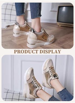 Generic High-heeled women's casual sports shoes with lightweight and stylish height-increasing soles, casual women's shoes with a hidden height design, suitable for dancing, lightweight and comfortable, and featuring a lace-up design.  - Image 4