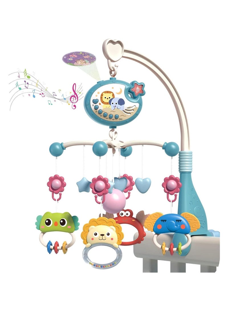 YelaJoy Baby Crib Mobile Toy, Hanging Rotating Rattles Crib Toy with Projector, Baby Crib Mobile with Music and Lights, Baby Crib Toys for Boys and Girls - Image 1