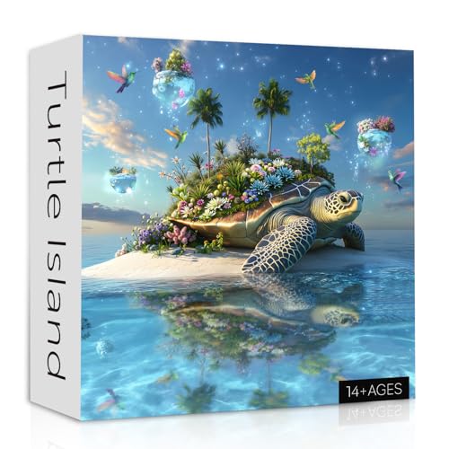 PPuzzling Sea Turtle Puzzle 1000 Piece for Adults Nature Plant Animal Jigsaw Puzzles Difficult Ocean Island Art Puzzle as Turtle Decor - Image 1
