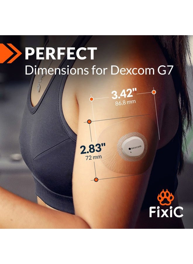 FixiC – Adhesive Patches for G7 & Stelo – 25 Pack Premium Waterproof Adhesive Patches – Pre-Cut Back Paper – Adhesive Patch for G7 – Long Fixation! (Transparent) - Image 4