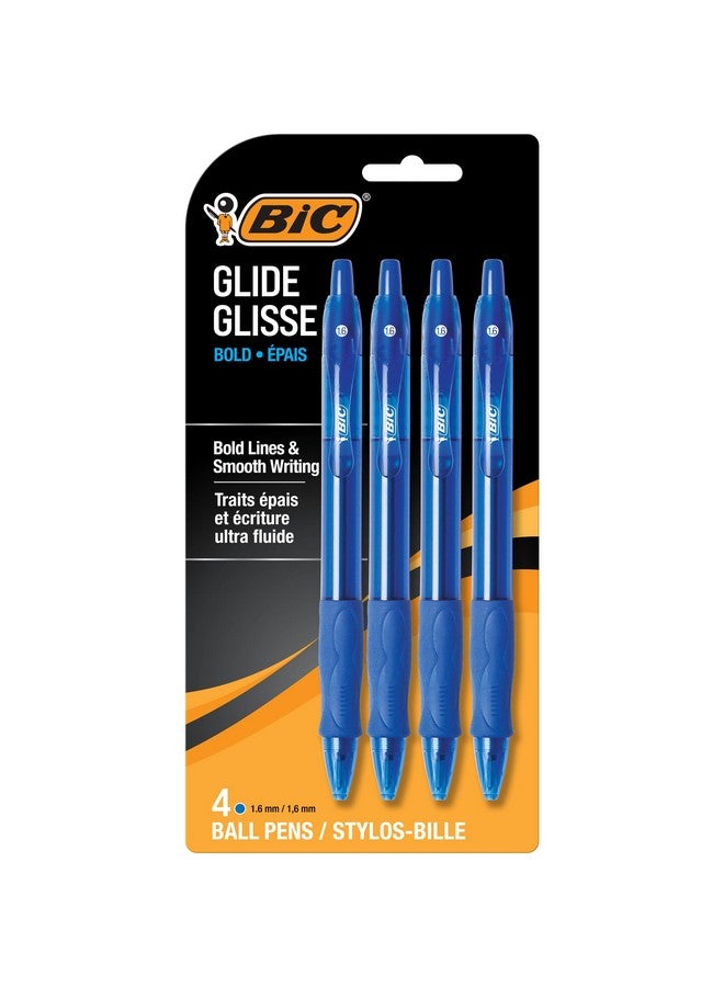BIC VLGBP41-Blu Velocity Bold Retractable Ball Pen, Bold Point (1.6mm), Blue, 4-Count - Image 1