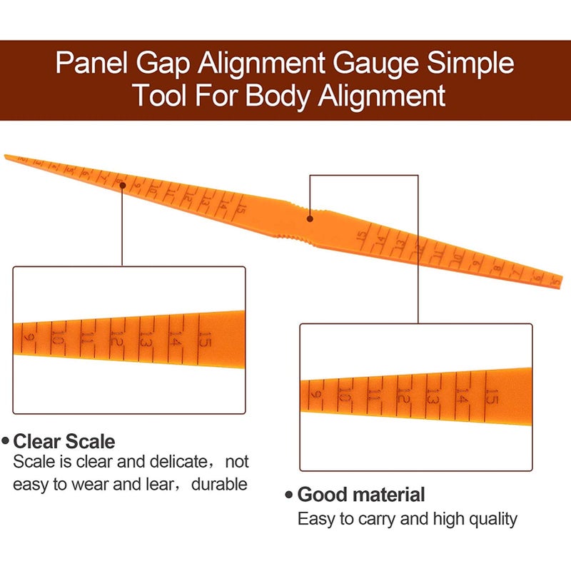 Car Panel Alignment Gauge Tool with Orange Gauge Black Scales for Body Positioning Measurement - Image 5