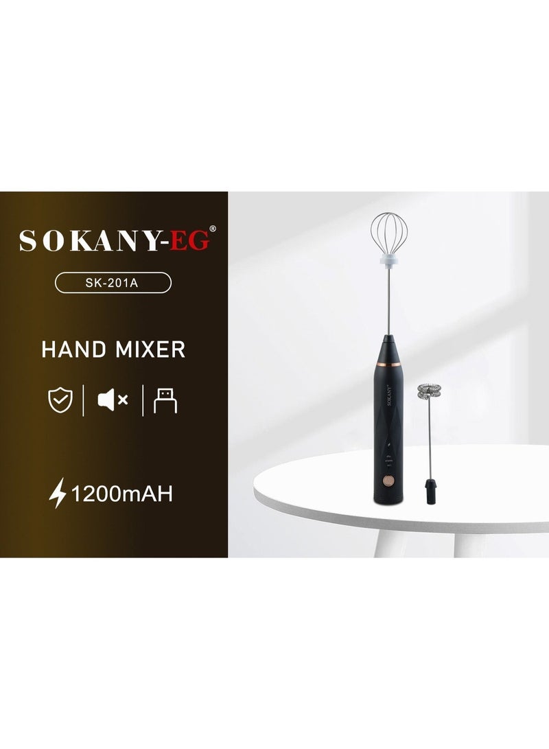 سوكاني خلاط يدوي سوكاني بمنفذ USB مع مضرب بيض 30 W Sk-201A متعدد الألوان - Image 5