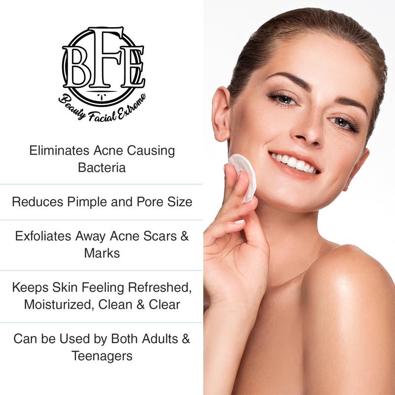 Beauty Facial Extreme Acne Treatment Pads- Eliminates Cystic Breakouts, Oily Skin & Clogged Pores. Clear Pimple, Whitehead, Blackhead, Dark Spots & Improve Skin Texture. - Image 4