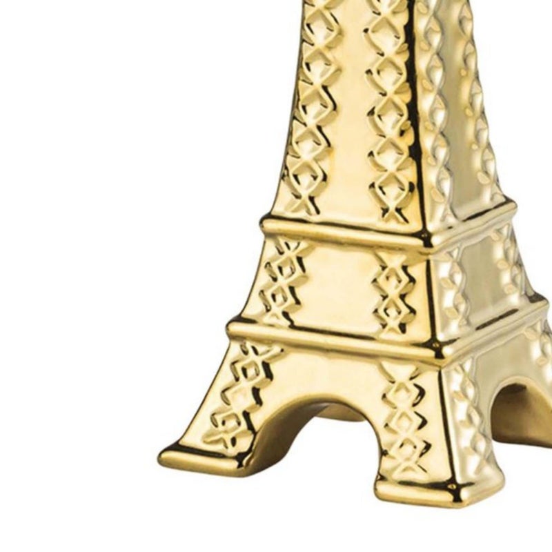 FabSeasons Gold Luxury Eiffel Tower Shaped Ceramic Soap Dispenser Bottle, 200ml Capacity, Lotion Dispenser - Image 4