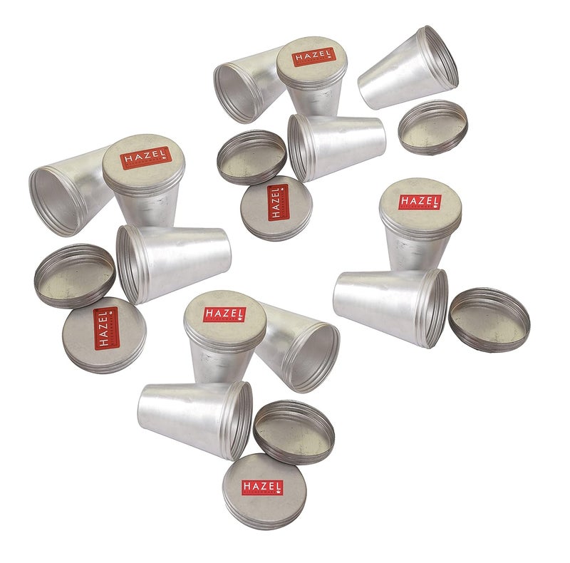 Hazel Aluminium Kulfi Moulds Set of 12 with Lid | Homemade Kulfi Moulds Set Medium Size |Reusable Popsicle Ice Cream Mould DIY Kit - Image 1