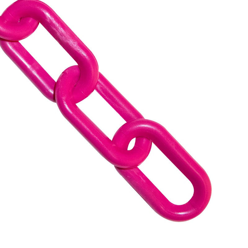 Mr. Chain Plastic Barrier Chain, Safety Pink, 1.5-Inch Link Diameter, 50-Foot Length (30025-50)