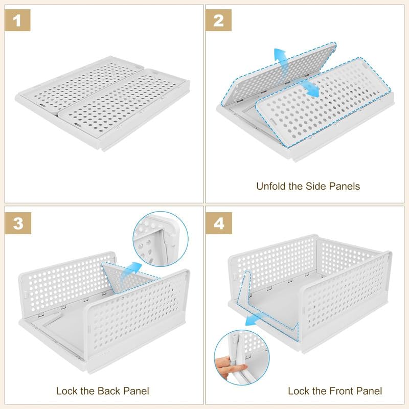 Leaffybezz Foldable Clothes Organizer for CupboardMultipurpose Plastic Clothes Organizer for WardrobePlastic Cupboard Organizer For Clothes6 LayerLarge Size - Image 5