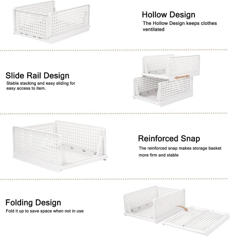Leaffybezz Foldable Clothes Organizer for CupboardMultipurpose Plastic Clothes Organizer for WardrobePlastic Cupboard Organizer For Clothes6 LayerLarge Size - Image 2
