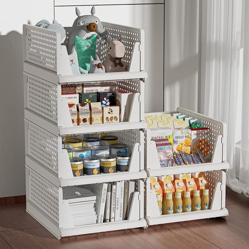 Leaffybezz Foldable Clothes Organizer for CupboardMultipurpose Plastic Clothes Organizer for WardrobePlastic Cupboard Organizer For Clothes6 LayerLarge Size - Image 1