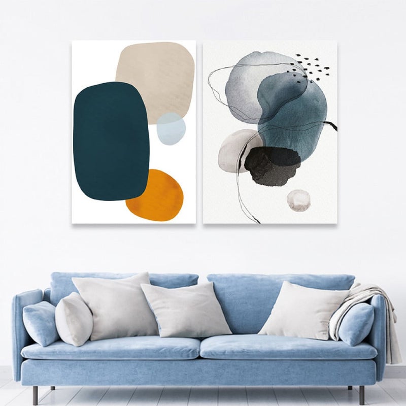 Marktna A double canvas painting with a modern design, total size 100 x 70 cm - Image 1