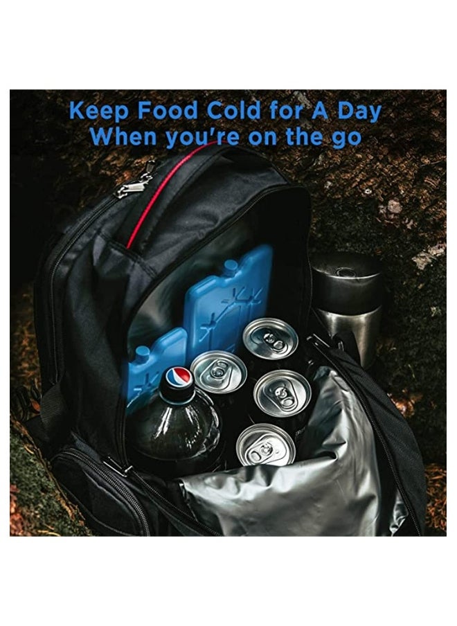 4 Pcs Ice Packs for Lunch Box, Reusable Ultra Thin Freezer Packs, Long Lasting for Coolers, Cooler Bag for Work, School, Picnic. Keep Food Fresh, Lightweight Design for Easy Carrying (Blue)