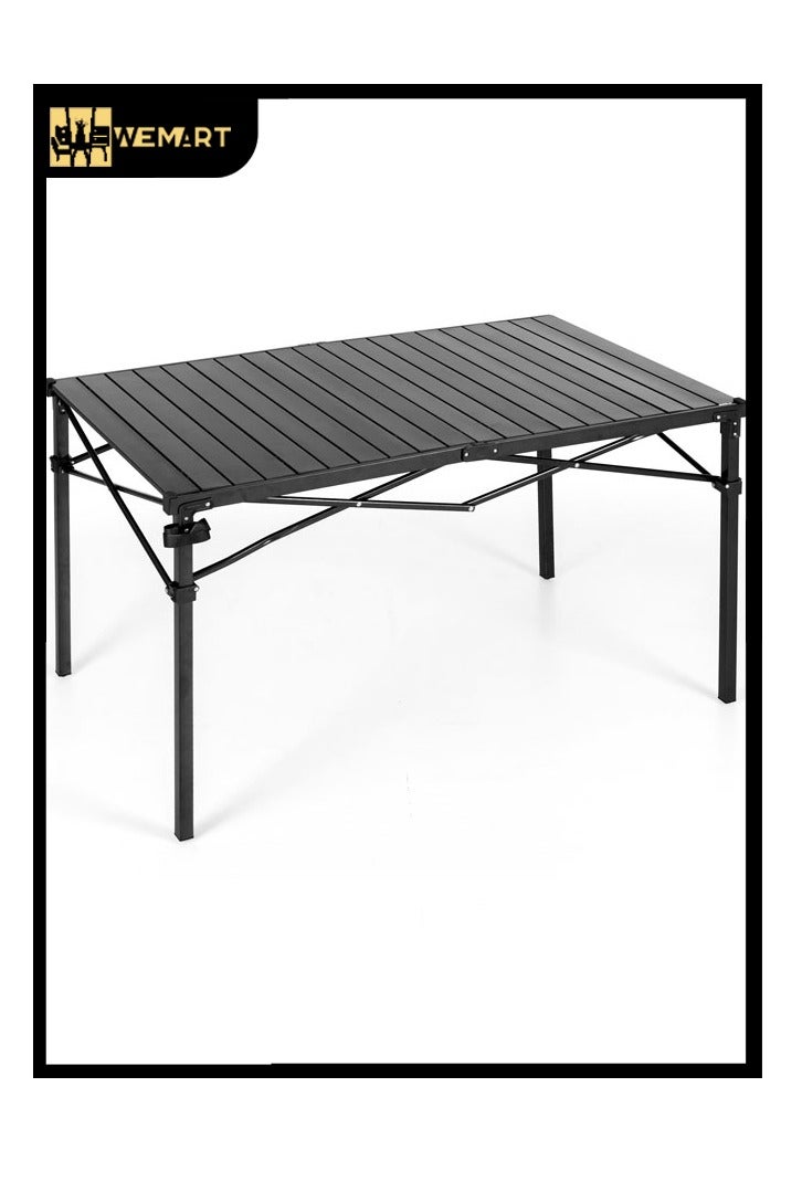 ويمارت طاولة قابلة للطي، طاولة نزهة، طاولة نزهة قابلة للطي، طاولة خارجية كبيرة قابلة للطي مصنوعة من سبائك الألومنيوم المحمولة مع حقيبة تخزين 55*120 سم - Image 1