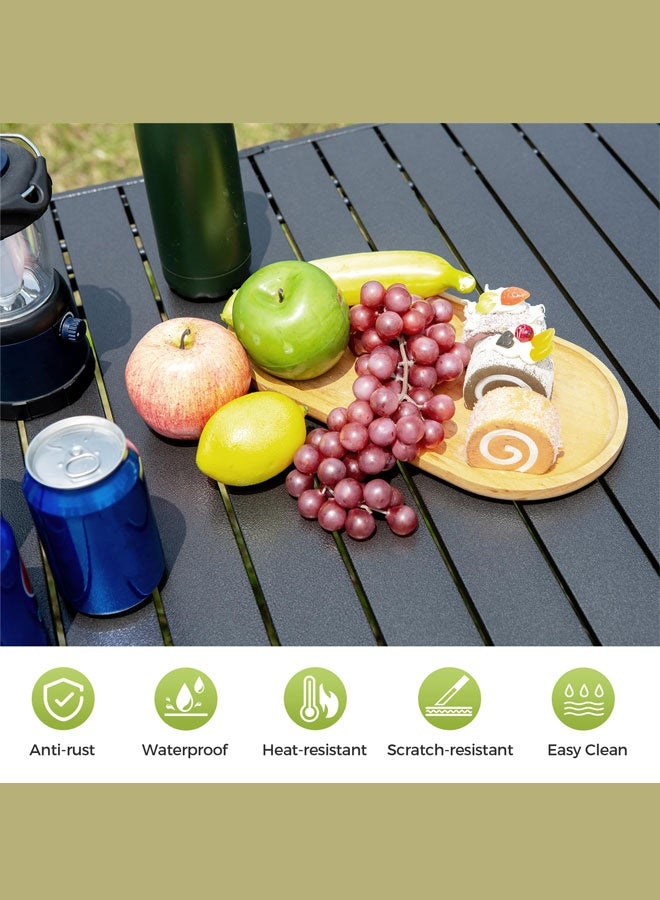 ويمارت طاولة قابلة للطي، طاولة نزهة، طاولة نزهة قابلة للطي، طاولة خارجية كبيرة قابلة للطي مصنوعة من سبائك الألومنيوم المحمولة مع حقيبة تخزين 55*120 سم - Image 3