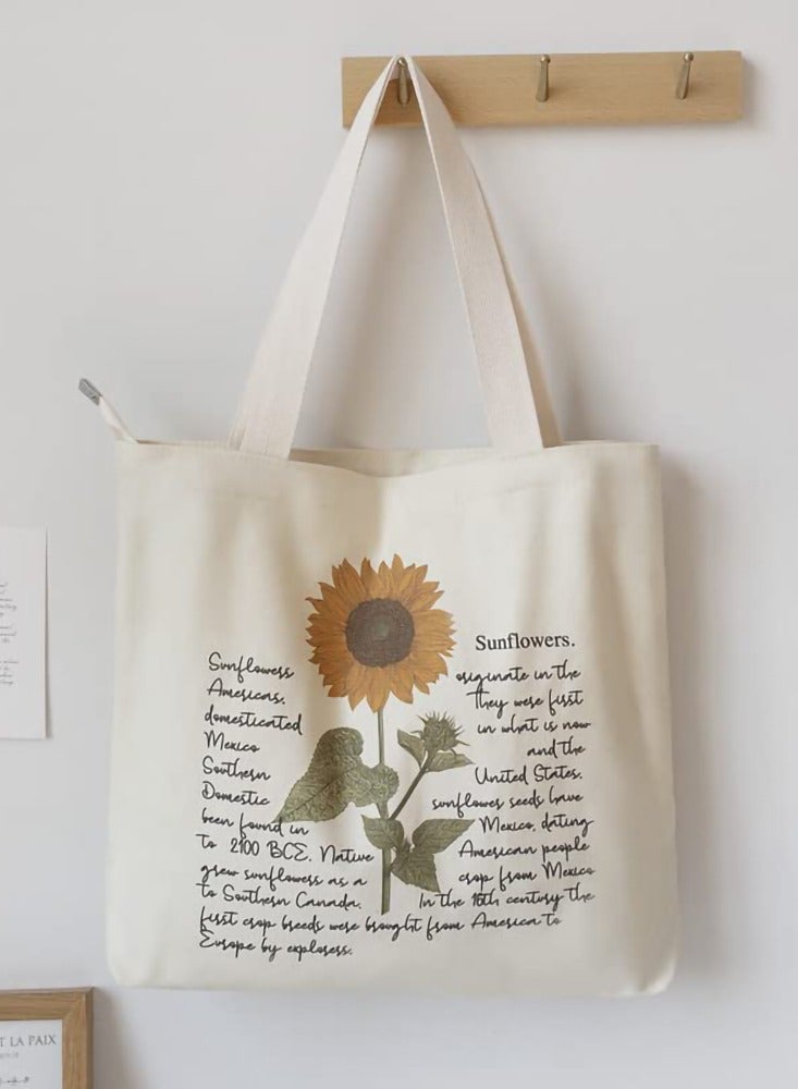 SOLARAE Canvas Tote Bag Strap Reusable Grocery Shopping Cloth Bag Zip Tote Bag Women Eco-Friendly Tote Bag with Handle Washable Fashion Beach Tote Shoulder Bag Women Shopping, School - Image 3