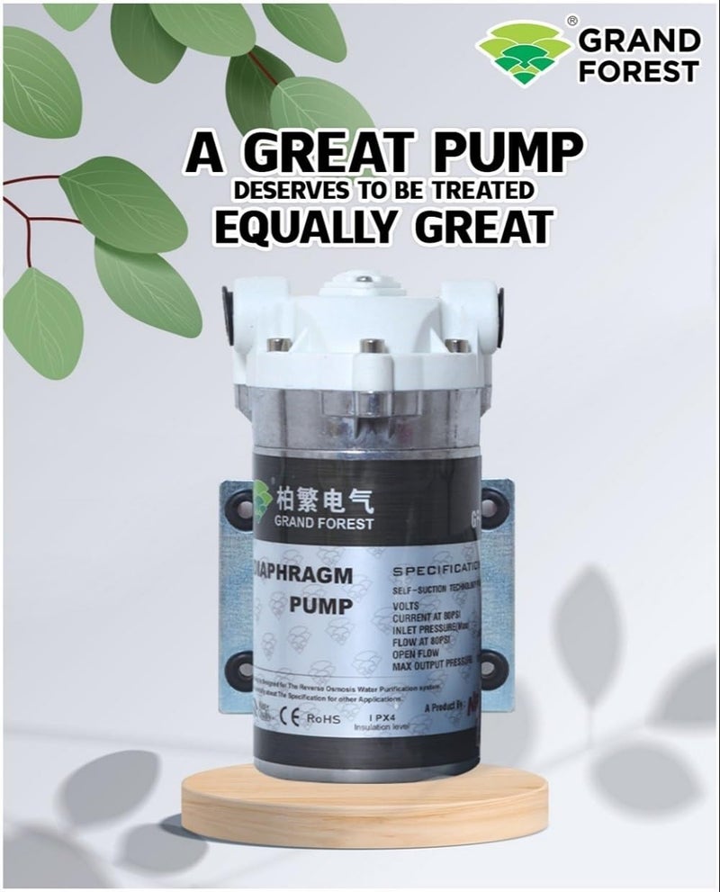 BIOTIC WATER BIOTIC WATER RO Motor Pump 100 GPD Original Grand Forest 24V DC Noiseless Copper Winding Corrosion Resistant RO Booster Pump Compatible with All Brands of Water Purifier - Image 3