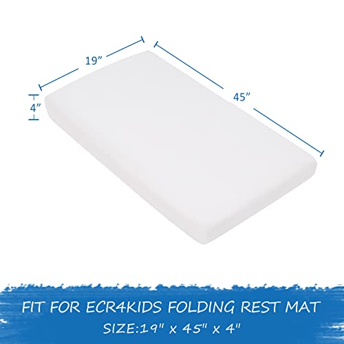 Coldwind Nap Mat Cover 19" x 45" x 4" Fit for ECR4Kids Everyday Folding Rest Mat, Super Soft & Breathable Microfiber Baby Nap Mat Sheet for Preschool or Day Care, Boys and Girls, White - Image 2