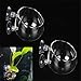 Fellibay Aquatic Plant Holders Bonsai Pots Clear Aquarium Tanks BareBottom Tanks Shrimp Glass Pots Fish Tanks with 2 Suckers for Home Fish Aquarium Furniture Decor 2 Pcs - Image 1