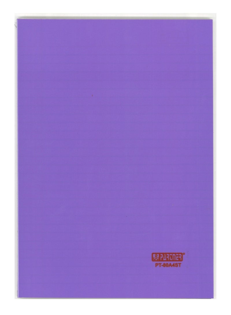 PARTNER 1-Piece A4 Size Single Line Notebook With Plastic Cover Violet - Image 1