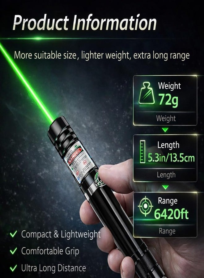 Fire Turtle مؤشر ليزر أخضر على شكل سلحفاة نارية، عالي الطاقة بمدى 2000 متر، مؤشر بعيد المدى للقطط، للعروض التقديمية، ومراقبة النجوم، والمشي لمسافات طويلة (شعاع أخضر) يعمل ببطاريتين AAA - Image 2