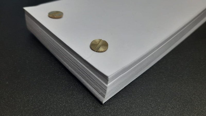Imprint Blank Flip Book Paper/Cards | Predrilled |70 Sheets | 2.5X4.5 Inches | Pack of 1 with 2 Extra Screws| White - Image 5