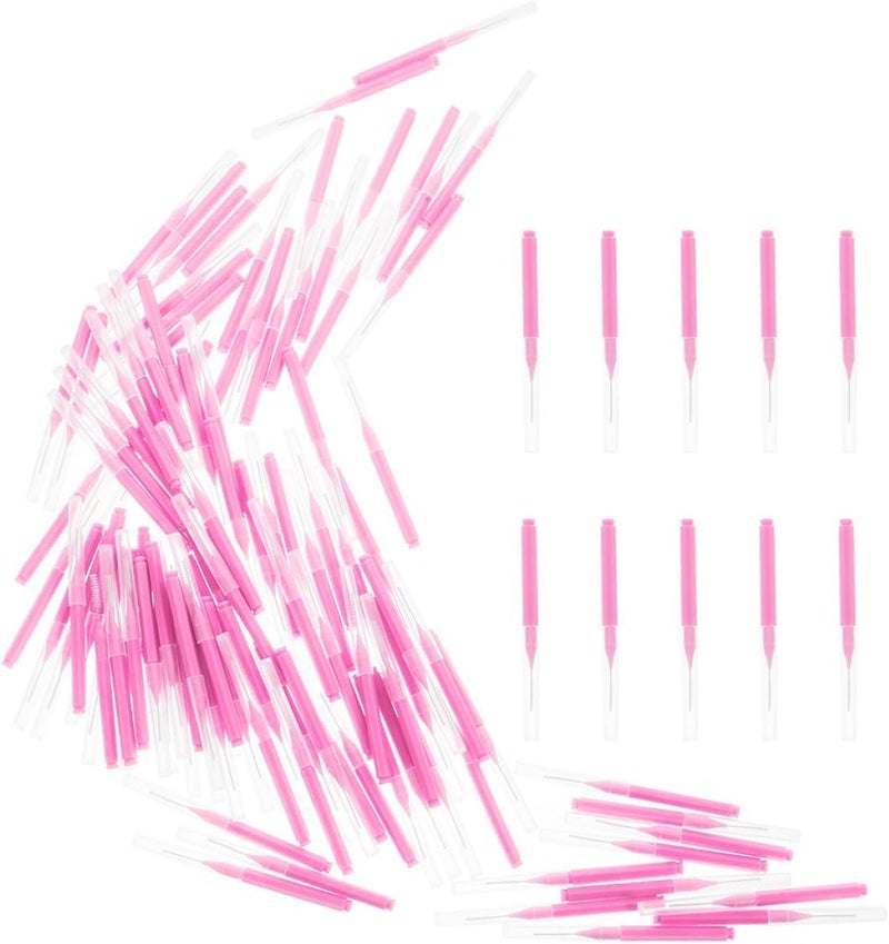 FAVOMOTO 200pcs Pink Interdental Brushes for Teeth Cleaning Soft Bristles Flossing Sticks Oral Care for Braces and Gum Health - Image 1
