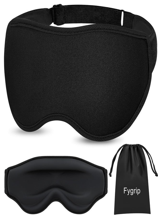 Fygrip 3D Eye Mask Sleep Mask for Men & Women, 100% Pressure-Free & Light Block-Out Eye Mask for Sleep with Easy Adjustable Strap, Night Eye Cover for Travel, Black - Image 1