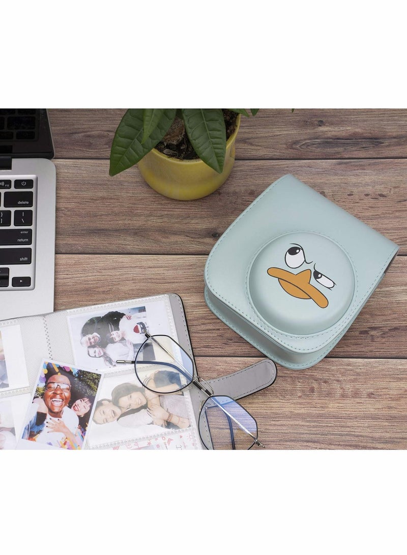 سيوسي جراب كاميرا SYOSI من جلد البولي يوريثان لـ Fujifilm Instax Mini 11 ، مع حزام وجيب قابل للتعديل (Angry Duck) - Image 4