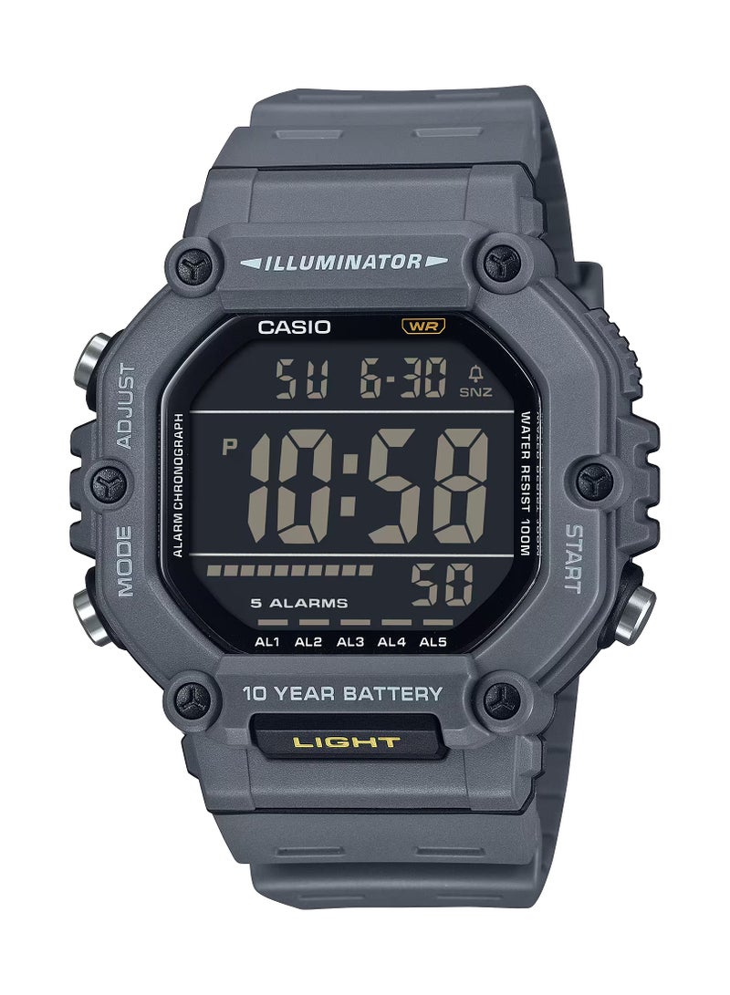 CASIO ساعة رقمية AE-1600H-8BV، علبة ريزين رمادية 49.7 مم 100 متر مقاومة للماء، بطارية تدوم 10 سنوات - Image 1