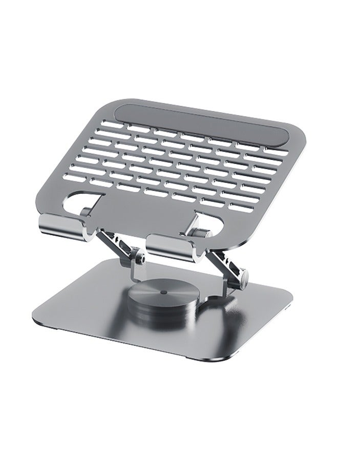 HABIBI Desktop Metal Computer Stand. Foldable Tablet Holder , 360° Rotating Laptop Stand, Hollow Heat Dissipation, Lightweight And Portable, Suitable For 10-14 Inch Laptops, Tablet - Image 1