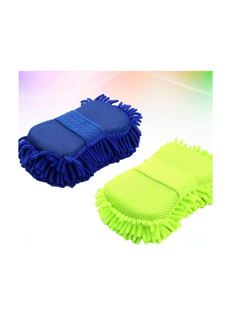 GGOOT 4 pcs microfiber gloves for cleaning grooming gloves car wash glove microfiber car wash mitt car sponge car cleaning mitt auto wash gloves automatic cleaning sponge block  - Image 2