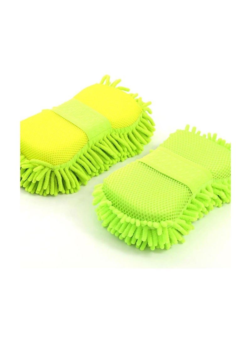 GGOOT 4 pcs microfiber gloves for cleaning grooming gloves car wash glove microfiber car wash mitt car sponge car cleaning mitt auto wash gloves automatic cleaning sponge block  - Image 3