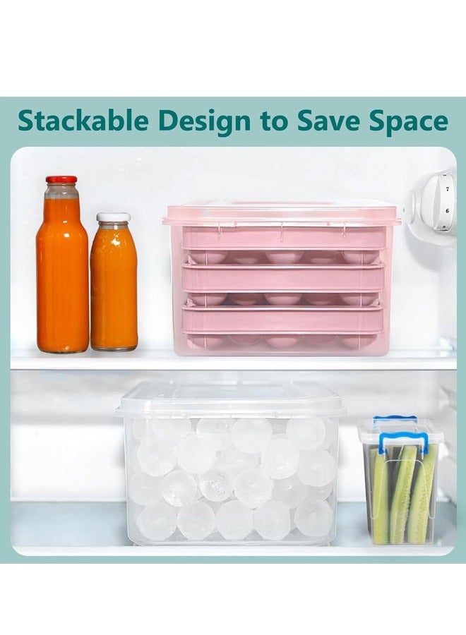 Padom 3 Pack Ice Trays for Freezer, 99 PCS Ice Cube Tray with Lid and Bin, Round Ice Cube Trays for Freezer, Circle Ice Cube Tray for Chilling Drinks(PINK) - Image 4