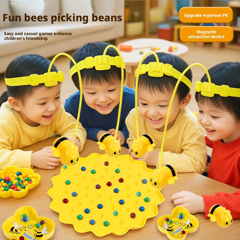Bee Picking Beans Children's Educational Board Game for Attention Training, Multiplayer, Magnetic Version - Image 1